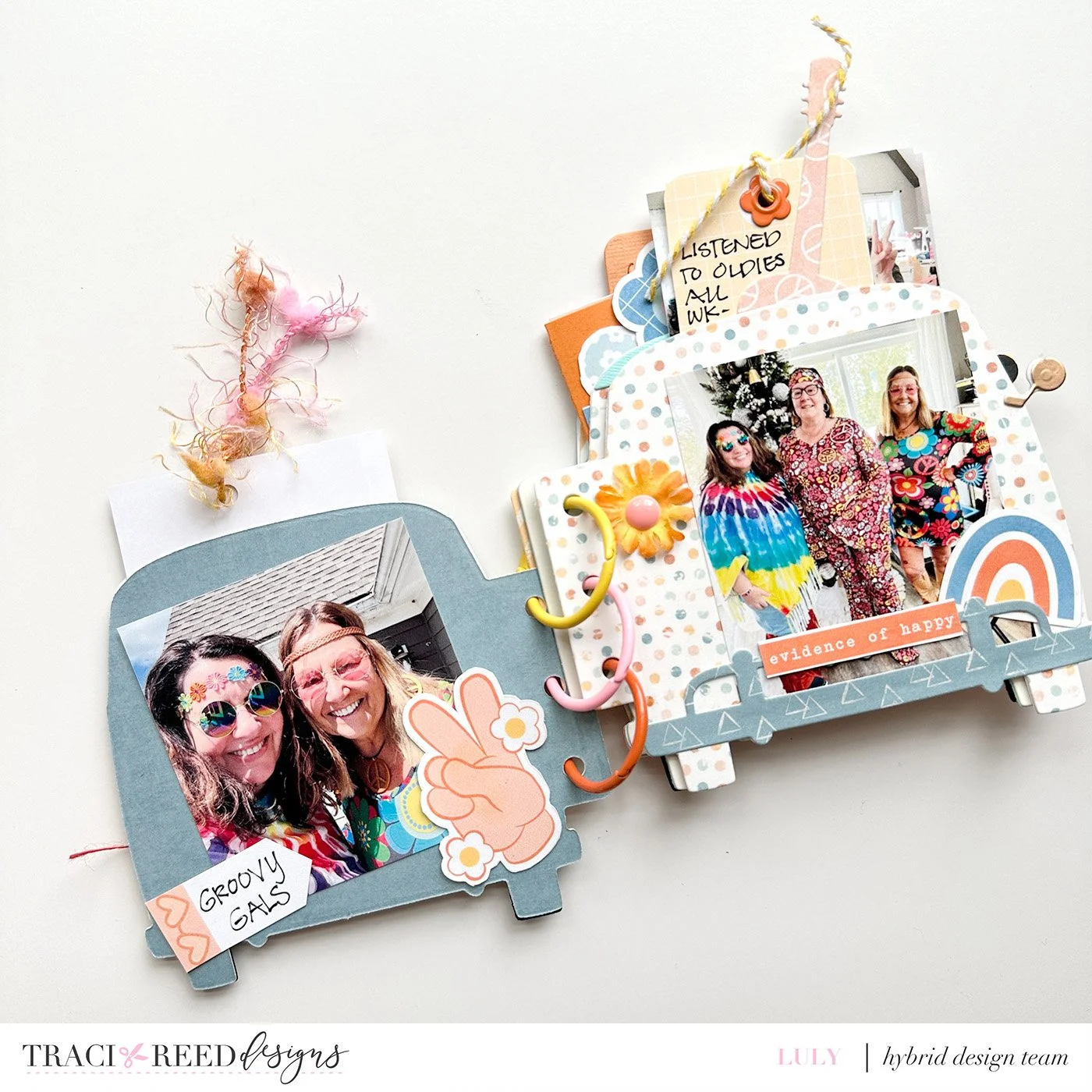 Adorable VW Bug Mini Album featuring the Flower Child Collection